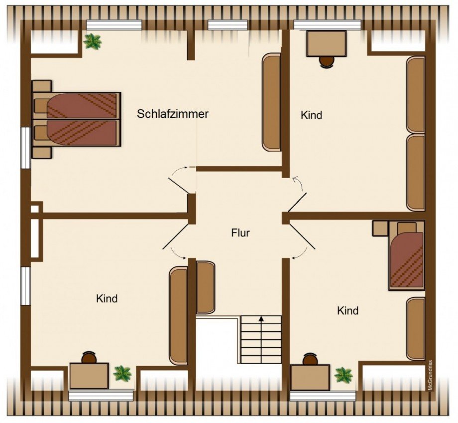 Grundriss Dachgeschoss Haus Neuwied / Feldkirchen