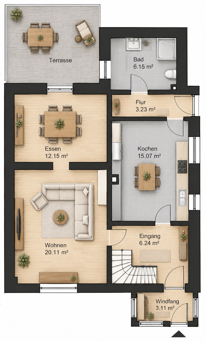Erdgeschoss Einfamilienhaus Westernohe