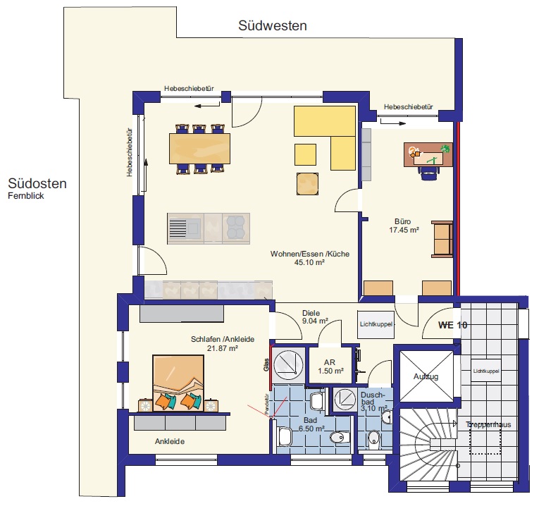 Grundriss Penthousewohnung Neuwied