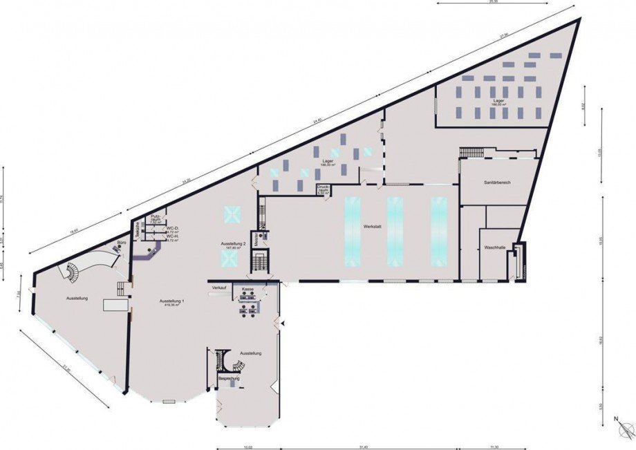 Aufteilung Erdgeschoss Halle Neuwied