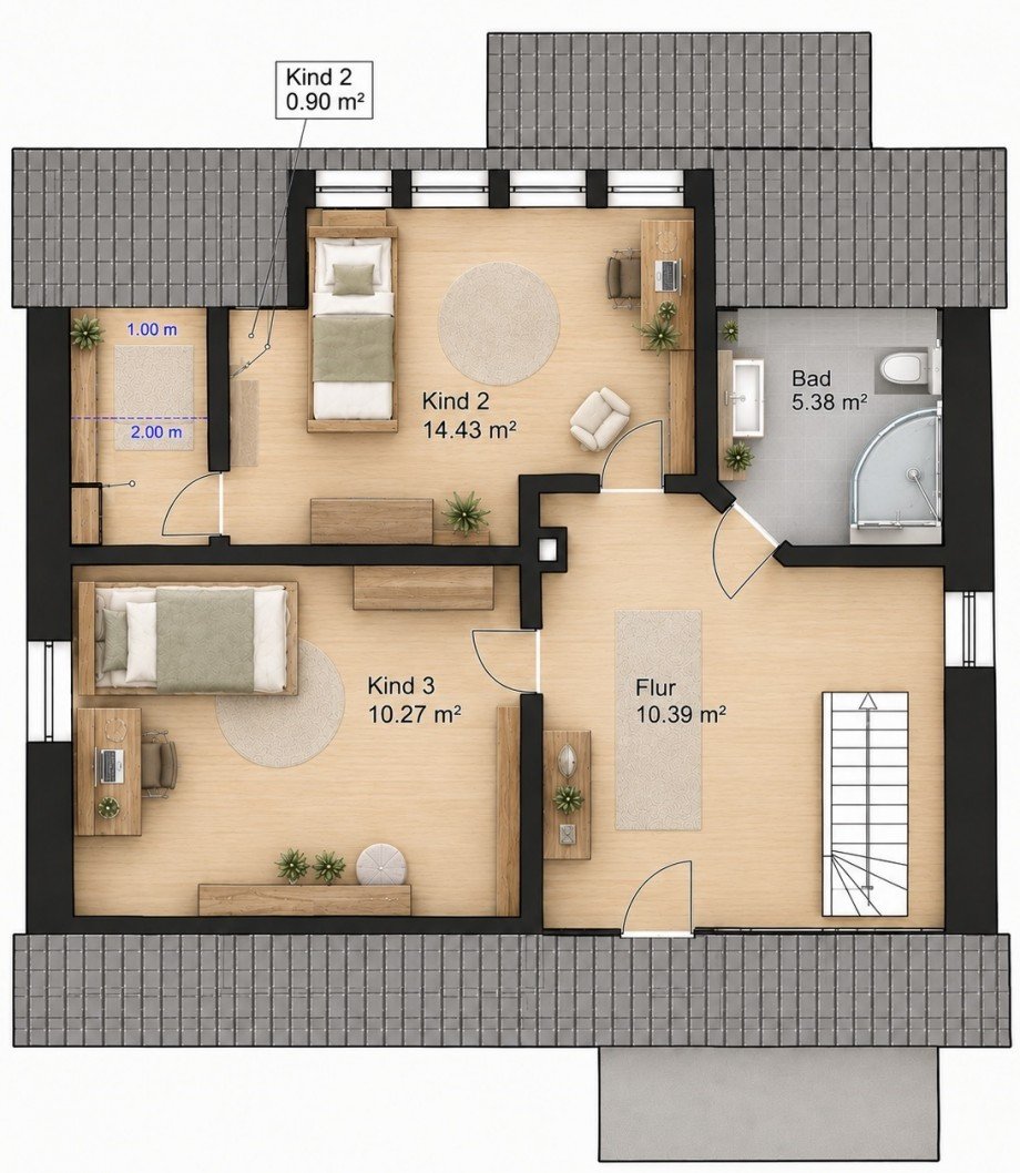 Dachgeschoss Einfamilienhaus Westernohe