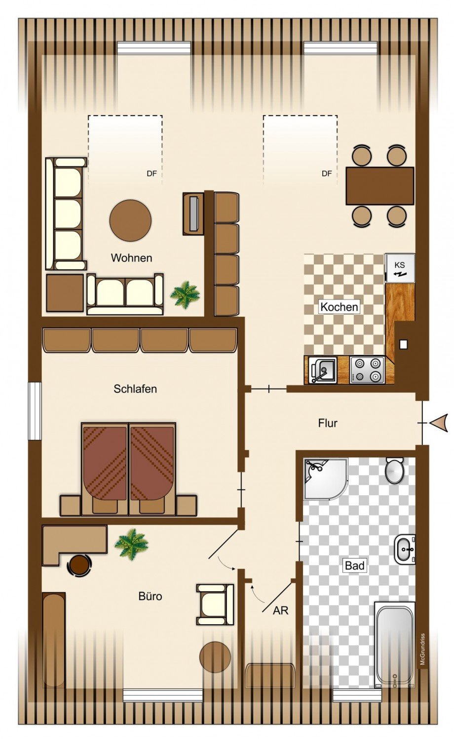 Gute Aufteilung Dachgeschosswohnung Neuwied