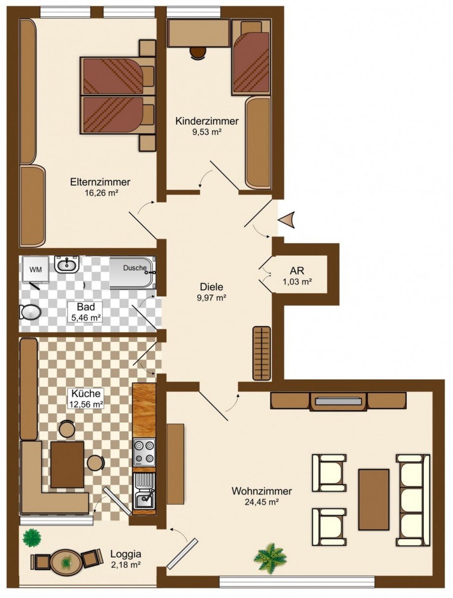 Gute Aufteilung Erdgeschosswohnung Neuwied