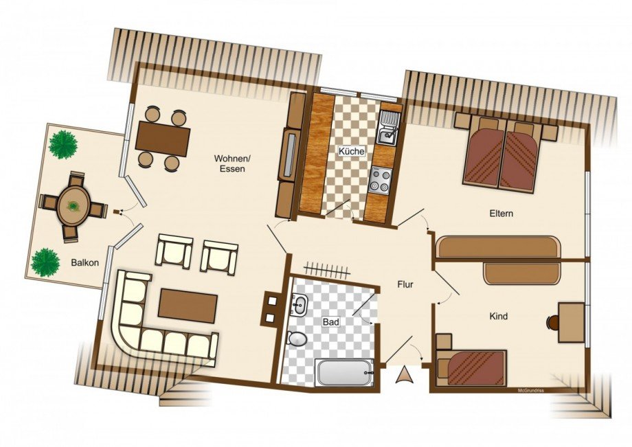 Tolle Aufteilung Dachgeschosswohnung Leutesdorf
